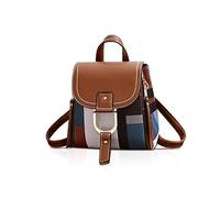 Nicole & Doris Rucksack für Damen, klein, Umhängetasche, Handtasche, Leder, Rucksack, Orange, L, Tasche