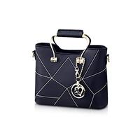 NICOLE & DORIS Schultertasche Damen Mode PU Leder Schick Shopper Handtasche Umhängetasche Tote Handtaschen mit Quasten Schwarz