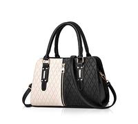 NICOLE & DORIS Schultertasche Damen Mode PU Leder Schick Shopper Handtasche Umhängetasche Tote Handtaschen mit Quasten Schwarz