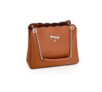 NICOLE & DORIS Tasche Frauen Klein Umhängetasche Damen Handtaschen Elegante Crossbody Bag Damen Handytasche PU Leder Schultertasche mit Kette Braun