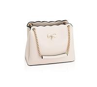NICOLE & DORIS Tasche Frauen Klein Umhängetasche Damen Handtaschen Elegante Crossbody Bag Damen Handytasche PU Leder Schultertasche mit Kette Nicht-Gerade Weiss