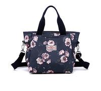 NICOLE & DORIS Tote Tasche Damen Große Handtasche Shopper Tasche Leichte Schultertasche Umhängetasche Reisetasche Arbeitstasche Henkeltasche mit Blumenmuster Rosa Blumen