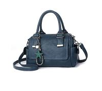 NICOLE & DORIS Umhängetasche Damen Handtaschen Klein Tasche Multi Pocket Frauen Schultertasche Retro Leder Henkeltasche Crossbody Bag Handytaschen Geldbörse mit Anhänger Dunkelblau