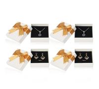 Nideen 4 Stück Geschenkbox für Schmuck, Klein Geschenkbox Mit Deckel Schmuckschachtel Geschenkbox Für Ringe, Ohrringe Und Halsketten(Gold)