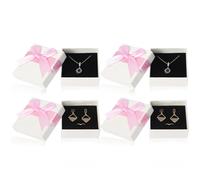 Nideen 4 Stück Geschenkbox für Schmuck - Klein Mit Deckel Schmuckschachtel für Ringe, Ohrringe Und Halsketten (Rosa)