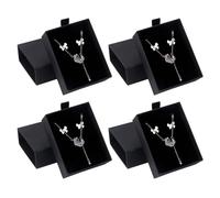 Nideen 4 Stück Schmuck Geschenkbox, 9× 7× 3 cm Klein Schmuckschachtel für Armband Halskette (Schwarz)