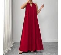 Nie aus der Mode, Kooky Elegance Kollektion (Woe Is Me Vibes)(Wednesday Ästhetik) Damen Große Größen Lässiges Halterkleid aus Gewebe in Schwarz, Große