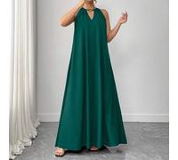 Nie aus der Mode, Kooky Eleganz Kollektion (Woe Is Me Vibes)(Wednesday Ästhetik) Damen Große Größen Lässiges Halterkleid aus Gewebe in Schwarz, Große