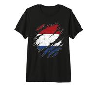 Niederlande Flagge Ripped Look Dutch Patriotismus Premium T-Shirt