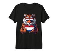 Niederlande Tiger Dutch Pride Niederländische Flagge Herz Nederland Premium T-Shirt