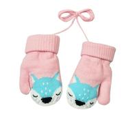 Niedlich Fuchs Kleinkind Winter Warme Handschuhe für 0-3 Jahre Baby Plüsch Fäustlinge auf Schnur Warm Wolle Strickhandschuhe Kinder Schnee Handschuhe Baby Mädchen Jungen Geschenk