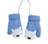 Niedlich Fuchs Kleinkind Winter Warme Handschuhe für 0-3 Jahre Baby Plüsch Fäustlinge auf Schnur Warm Wolle Strickhandschuhe Kinder Schnee Handschuhe Baby Mädchen Jungen Geschenk