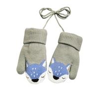 Niedlich Fuchs Kleinkind Winter Warme Handschuhe für 0-3 Jahre Baby Plüsch Fäustlinge auf Schnur Warm Wolle Strickhandschuhe Kinder Schnee Handschuhe Baby Mädchen Jungen Geschenk