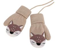 Niedlich Fuchs Kleinkind Winter Warme Handschuhe für 0-3 Jahre Baby Plüsch Fäustlinge auf Schnur Warm Wolle Strickhandschuhe Kinder Schnee Handschuhe Baby Mädchen Jungen Geschenk