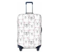 Niedliche Alpaka-Lama-Brille, lustige Reisegepäckabdeckungen, elastische Kofferabdeckungen für Gepäck, 45,7 - 81,3 cm, Schwarz, Small