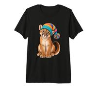 Niedliche Baby Cougar Bunte Beanie Berglöwe Premium T-Shirt