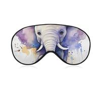 Niedliche Baby-Elefanten-Aquarell-Augenmaske, seitliche Schlafmaske, leichte Augenbinde, Schlafmaske, Nasenpolster und elastisches Band für Kinder, Damen und Herren