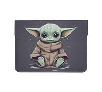 Niedliche Baby-Yoda-Laptoptasche aus Star Wars, kompatibel mit MacBook Air 13/MacBook Pro 13, weiche Ledertasche, dient gleichzeitig als Mauspad und