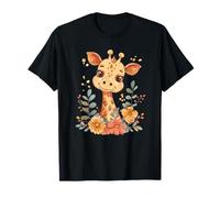 Niedliche Blumen-Giraffe T-Shirt