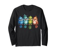 Niedliche Bunte Vogelfamilie für Jungen und Mädchen Vögel Langarmshirt