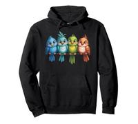 Niedliche Bunte Vogelfamilie für Jungen und Mädchen Vögel Pullover Hoodie