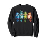 Niedliche Bunte Vogelfamilie für Jungen und Mädchen Vögel Sweatshirt