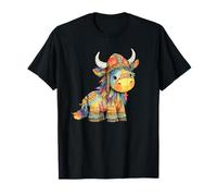 Niedliche, Bunte Wikingerhochland-Kuh für Kinder T-Shirt
