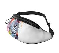 Niedliche bunte Zebra-Bauchtasche für Herren und Damen, wasserdichte Sport-Hüfttasche, modische Gürteltasche, Umhängetasche, Hüfttasche mit verstellbarem Riemen, große Schultertasche für Reisen
