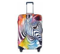 Niedliche bunte Zebra-Druck Gepäckabdeckung Kofferschutz elastisch waschbar Reisekoffer-Abdeckung passend für 45,7-81,3 cm Koffer