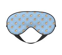 Niedliche Cartoon Corgi Schlafmaske, Augenmasken zum Schlafen, doppelseitig, Schlafmasken für Damen und Herren, Verdunkelungs-Augenabdeckungen zum Schlafen, Reisen