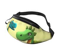 Niedliche Cartoon-Dinosaurier-Gürteltasche für Herren und Damen, wasserdichte Sport-Hüfttasche, modische Gürteltasche, Umhängetasche, Hüfttasche mit verstellbarem Riemen, große Schultertasche für