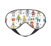 Niedliche Cartoon-Roboter, doppelseitige weiche Verdunkelungs-Augenmaske, Entspannung, Nulldruck, Nachtschlaf-Augenmaske