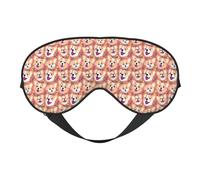 Niedliche Corgi Hunde-Schlafmaske, Augenmasken für Schlaf, doppelseitig, Schlafmasken für Damen und Herren, Verdunkelungs-Augenabdeckungen zum Schlafen, Reisen