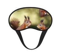 Niedliche Eichhörnchen-Schlafmaske für Damen und Herren, Augenmaske zum Schlafen, lichtblockierend, Schlafmaske, Augenbinde für Flugschläfer, weich, atmungsaktiv, Reiseaugenabdeckung für