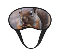 Niedliche Eichhörnchen-Schlafmaske für Seitenschläfer, verdunkelnde Augenmaske für Damen und Herren, Nulldruck-Schlafmasken, weiche, atmungsaktive Augenabdeckung, bequeme Augenbinde, Lidschatten für
