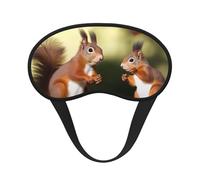 Niedliche Eichhörnchen-Schlafmaske, weich, bequem, Augenmaske mit verstellbarem Riemen, Verdunkelung, Augen-Schlafschutz, Abdeckung für Damen, Mädchen, Herren, Reisen, Yoga, Nickerchen, Schichtarbeit
