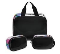 Niedliche Einhorn-Make-up-Tasche für Damen und Herren, Einhorn-Regenbogen, durchscheinend, Kosmetiktasche, Waschbeutel, Duschtasche, Reise-Kulturbeutel, Toilettenartikel, Kosmetik-Organizer, farbe,