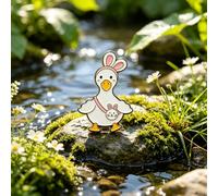 Niedliche Ente mit Hasenohren Stirnband Emaille Pins Lustige Cartoon Ente Tiere Broschen Pin für Rucksäcke Jacken Hüte Taschen Schals Dekorative Geschenke