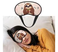 Niedliche Faultier-Augenmaske zum Schlafen, weicher Satin, Schlafschutz, Augenbinde mit elastischem Band, Reise-Nickerchen, Verdunkelung, Augenschutz für Damen und Herren