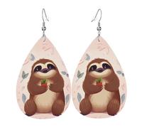 Niedliche Faultier-Ohrringe für Frauen, tropfenförmig, Leder, doppelseitig, baumelnde Ohrringe, leicht, Damen-Ohr-Accessoires, Schmuck, modisch, Geburtstagsgeschenk