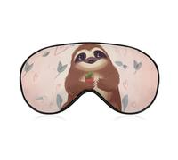 Niedliche Faultier-Schlafmaske für Damen und Herren, Seitenschläfer-Augenabdeckung mit verstellbarem Riemen, weich, atmungsaktiv, Verdunkelung, rutschfest, tiefer Schlaf, Reisezubehör