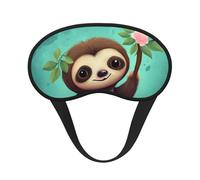 Niedliche Faultier-Schlafmaske, weich, bequem, Augenmaske mit verstellbarem Riemen, Verdunkelung, Augen-Schlafschutz, Abdeckung für Damen, Mädchen, Herren, Reisen, Yoga, Nickerchen, Schichtarbeit