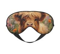 Niedliche florale Kuh-Schlafmaske, Augenmasken zum Schlafen, doppelseitig, Schlafmasken für Damen und Herren, Verdunkelungs-Augenabdeckungen zum Schlafen, Reisen