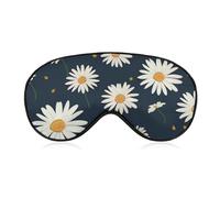 Niedliche Gänseblümchen-Augenmaske, seitliche Schlafmaske, leichte Augenbinde, Schlafmaske, Nasenpolster und Gummiband für Kinder, Frauen und Männer