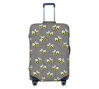 Niedliche graue Biene lustige Reisegepäckbezüge, elastische Kofferabdeckungen für Gepäck von 45,7 bis 81,3 cm, Schwarz, X-large