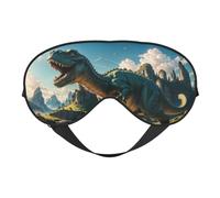 Niedliche grüne Dinosaurier-Schlafmaske, Augenmasken zum Schlafen, doppelseitig, Schlafmasken für Damen und Herren, Verdunkelungs-Augenabdeckungen zum Schlafen, Reisen