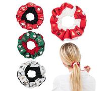 Niedliche Haargummis, Weihnachts-Haargummis, Pferdeschwanzhalter aus Samt, 4 Stück Weihnachtshaarschmuck, Haarschleifen, elastische Haargummis, Größe:
