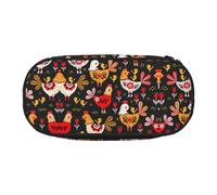 Niedliche Hahn Hühner niedlich ästhetisch große Kapazität Schloss Federmäppchen Kugelschreiber, Tragbare Schreibtisch Organizer für Erwachsene, sc schwarz, Jeden rozmiar, Taschenorganizer