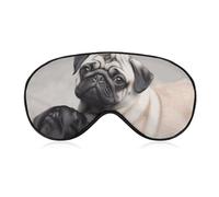 Niedliche Haustier-Mops-Augenmaske, Schlafmaske, Augenmasken für Damen, Herren, Schlafmaske, Reise-Augenmaske, Schlafmaske, Verdunkelung, lustige Schlafmaske, niedliche Schlafmaske
