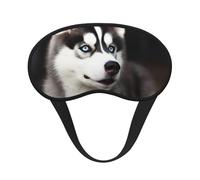 Niedliche Husky-Schlafmaske für Damen und Herren, Augenmaske zum Schlafen, lichtblockierend, Schlafmaske mit elastischem Band, Augenbinde für Flugschläfer, weich, atmungsaktiv, Reiseaugenabdeckung für